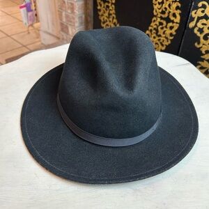 Vintage FELT LITE 100% Wool Men’s Medium Elegant Black Fedora Hat Good